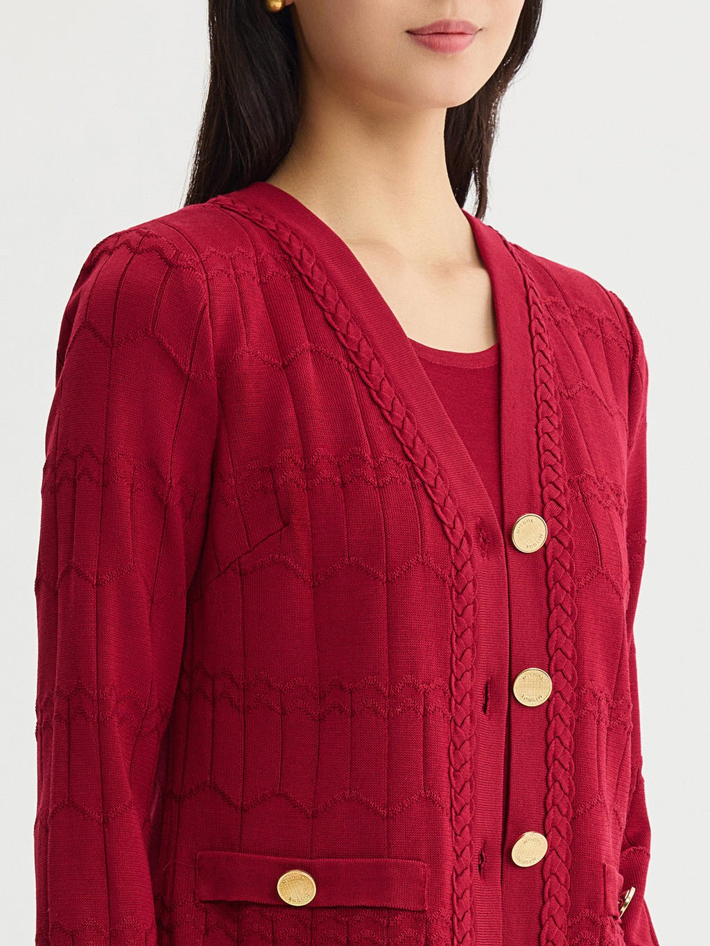 Heritage Braided Trim Knit Cardigan