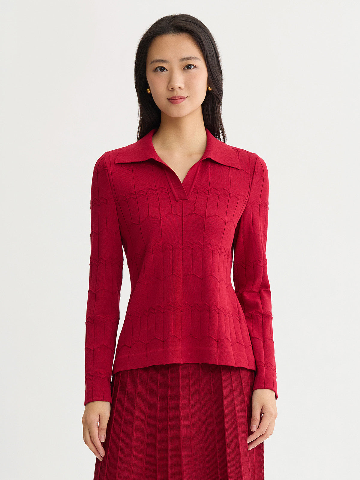 Geometric Soft Knit Top