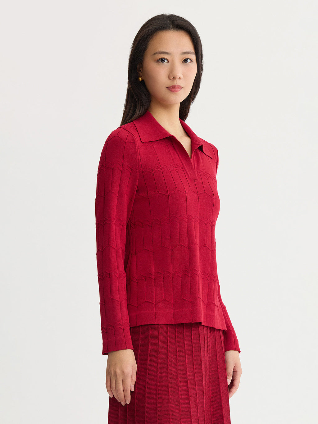Geometric Soft Knit Top