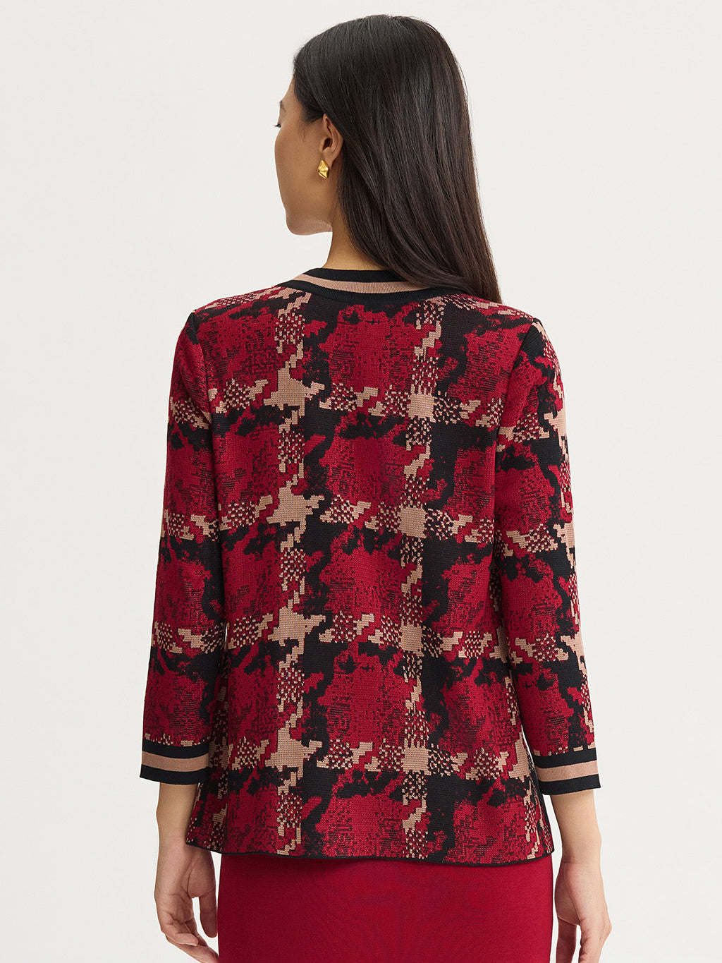 Heritage Abstract Houndstooth Knit Jacket