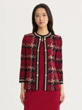 Heritage Abstract Houndstooth Knit Jacket