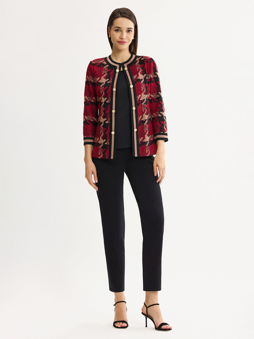 Heritage Abstract Houndstooth Knit Jacket