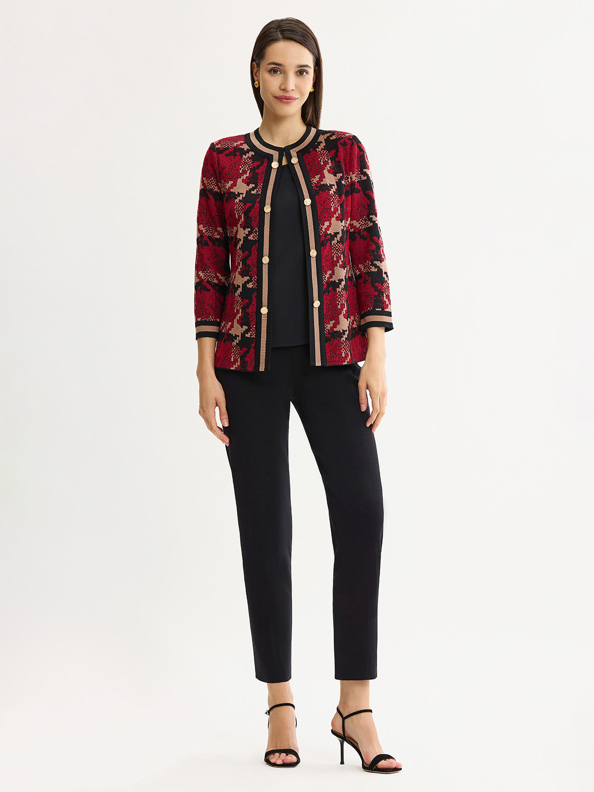 Heritage Abstract Houndstooth Knit Jacket