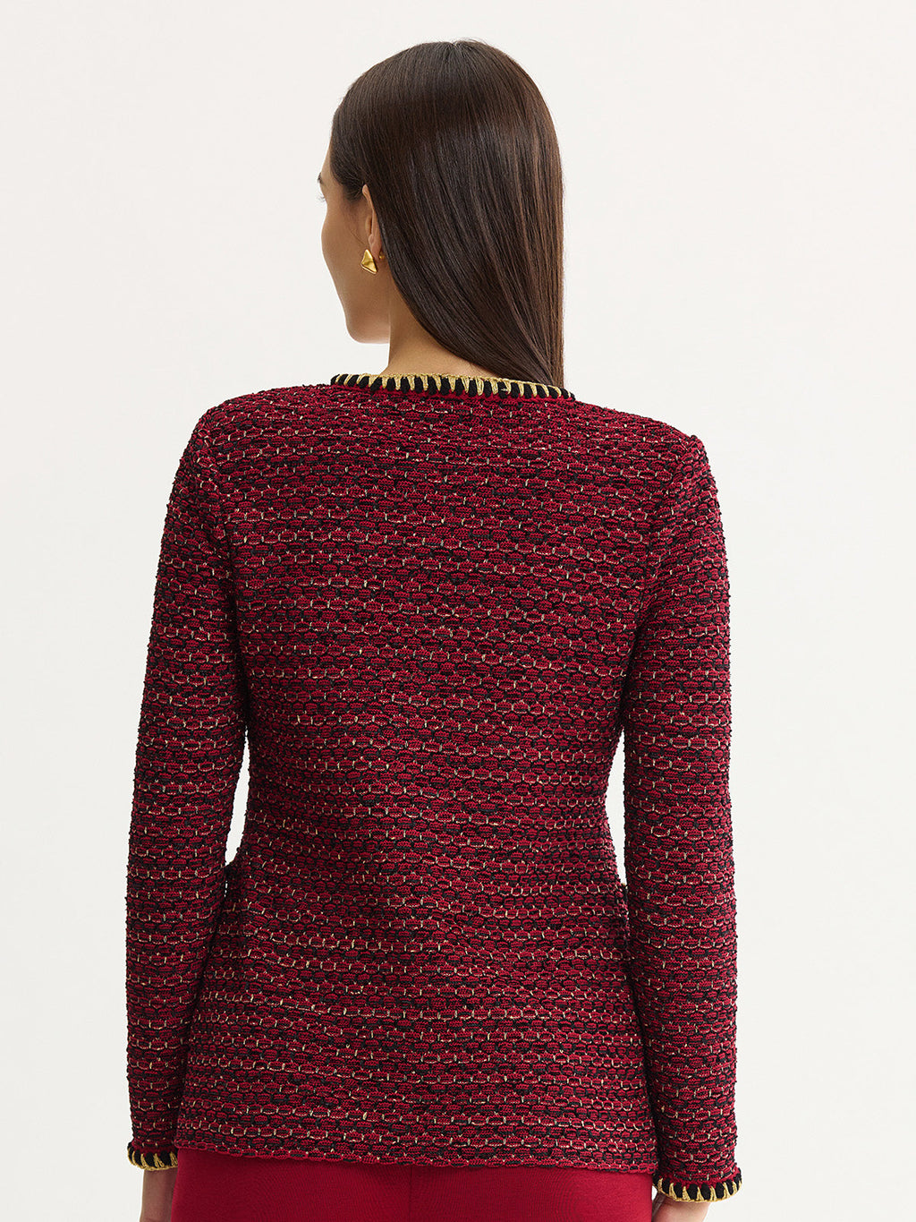 Heritage Lurex Gold Trim Tweed Knit Jacket