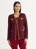 Heritage Lurex Gold Trim Tweed Knit Jacket