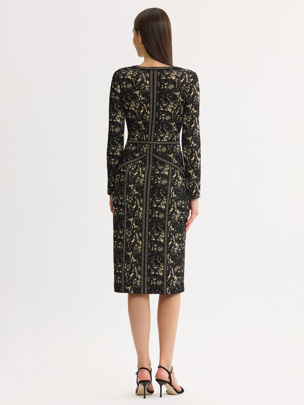 Lurex Abstract Soft Knit Sheath Dress