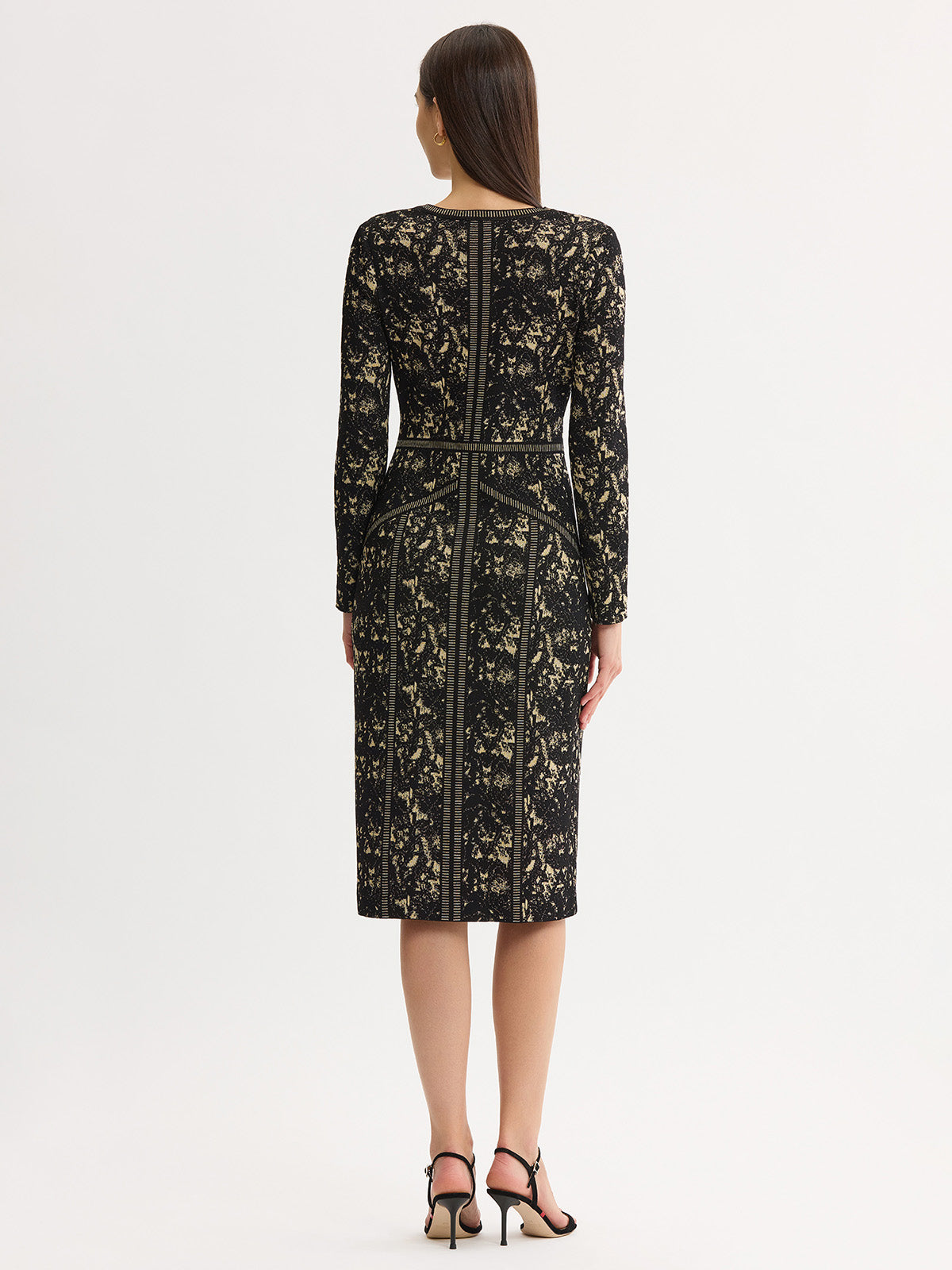 Lurex Abstract Soft Knit Sheath Dress