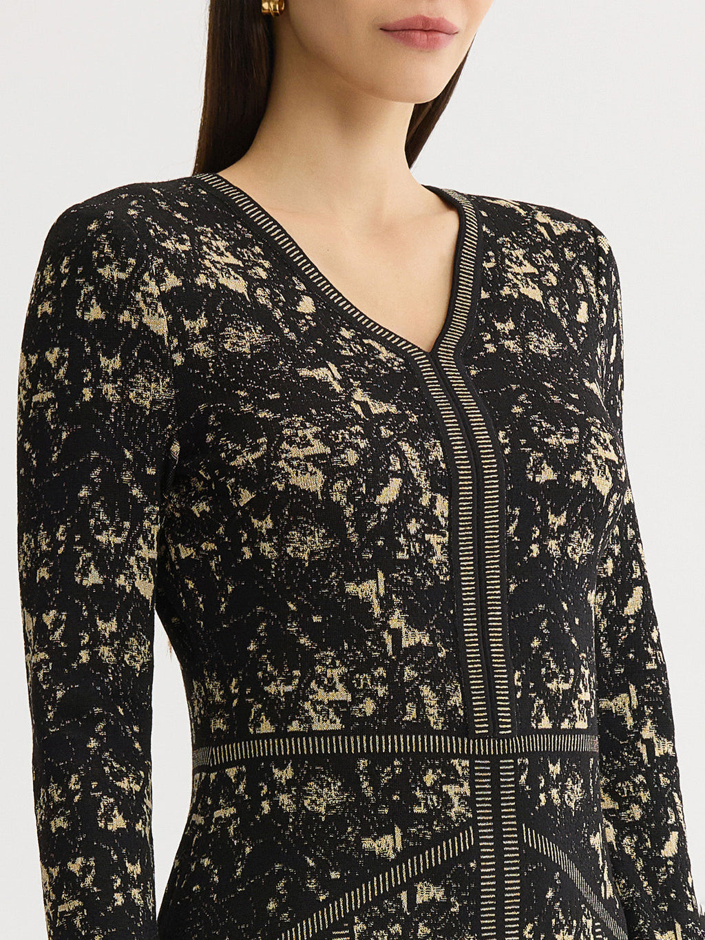 Lurex Abstract Soft Knit Sheath Dress