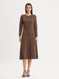 Fit & Flare Shimmer Lurex Knit Maxi Dress