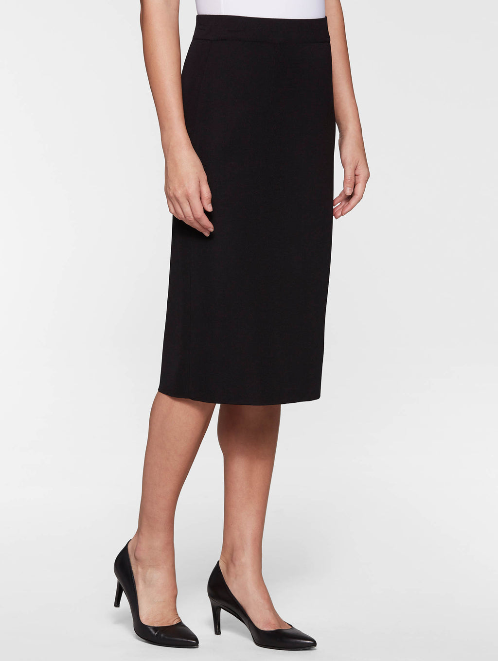 27" Straight Mylana Knit Skirt, Black - True Fit