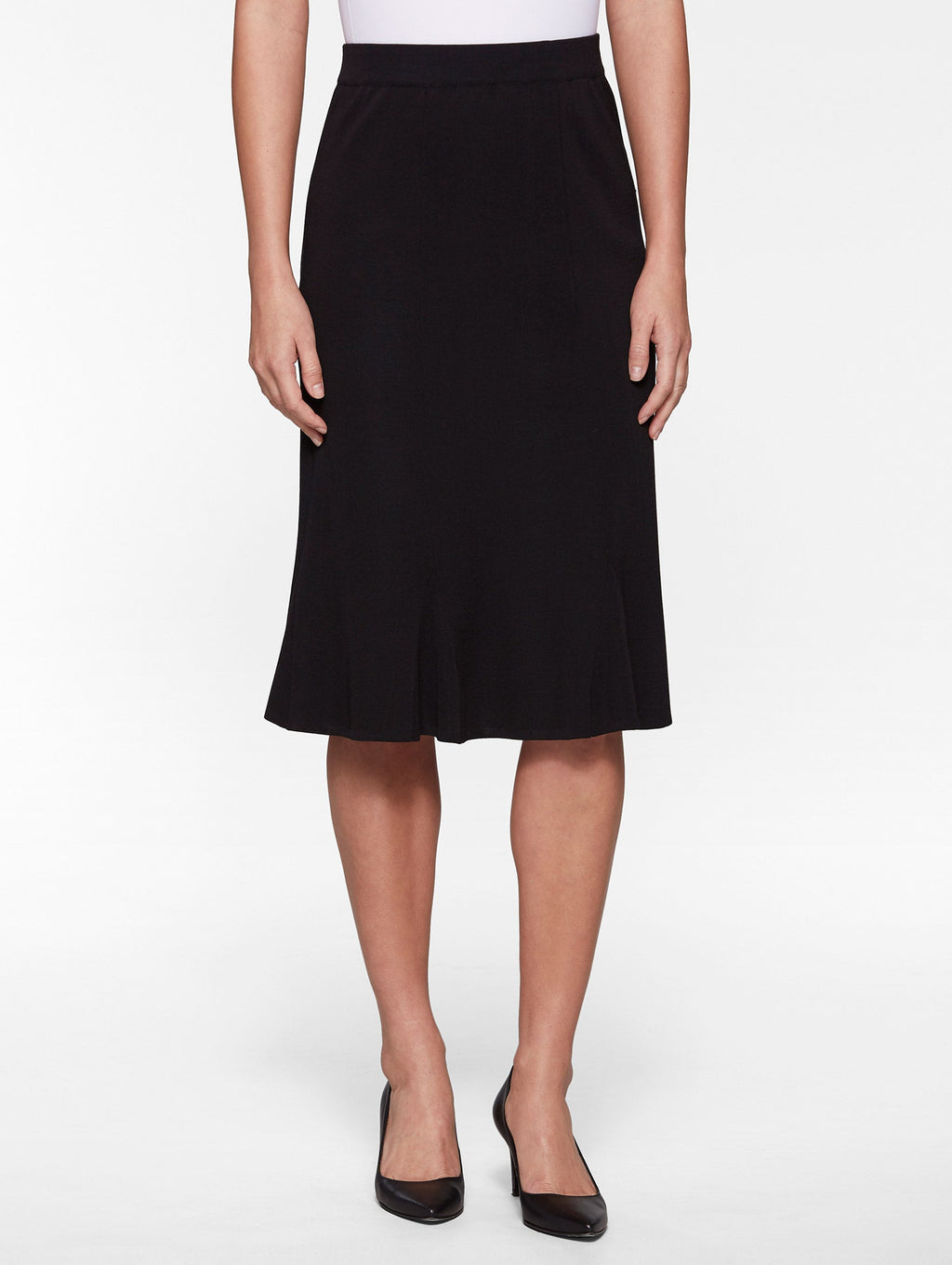 Gored Mylana Knit Skirt, Black - True Fit