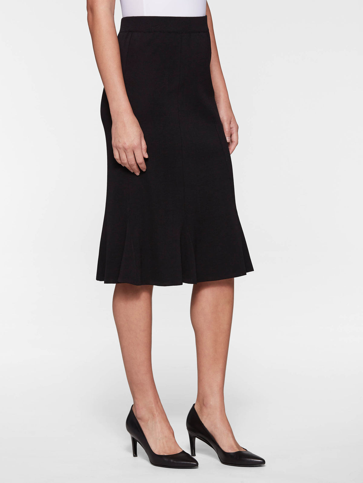 Gored Mylana Knit Skirt, Black - True Fit