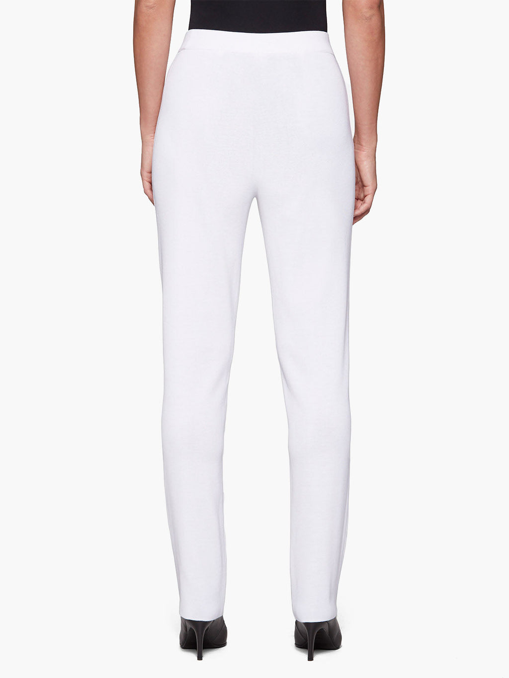 Nancy Straight Leg Mylana Knit Pant, White - True Fit