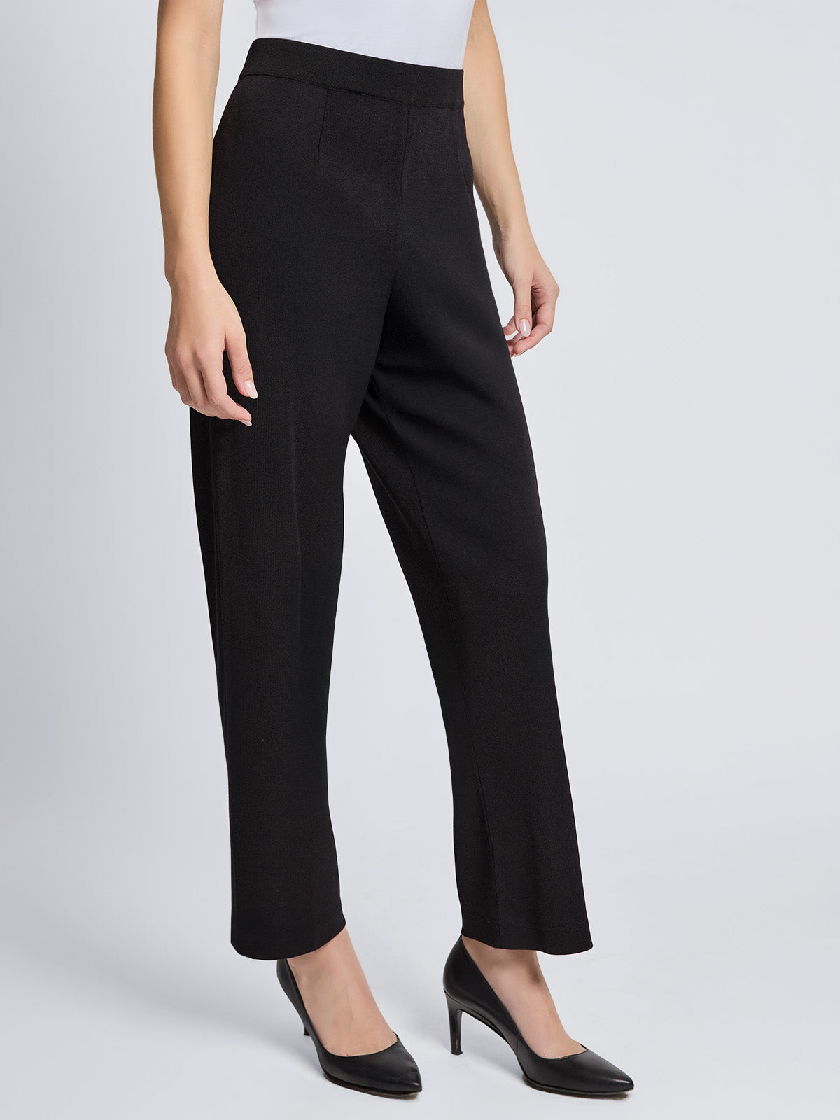 Nancy Straight Leg Mylana Knit Pant, Black - True Fit