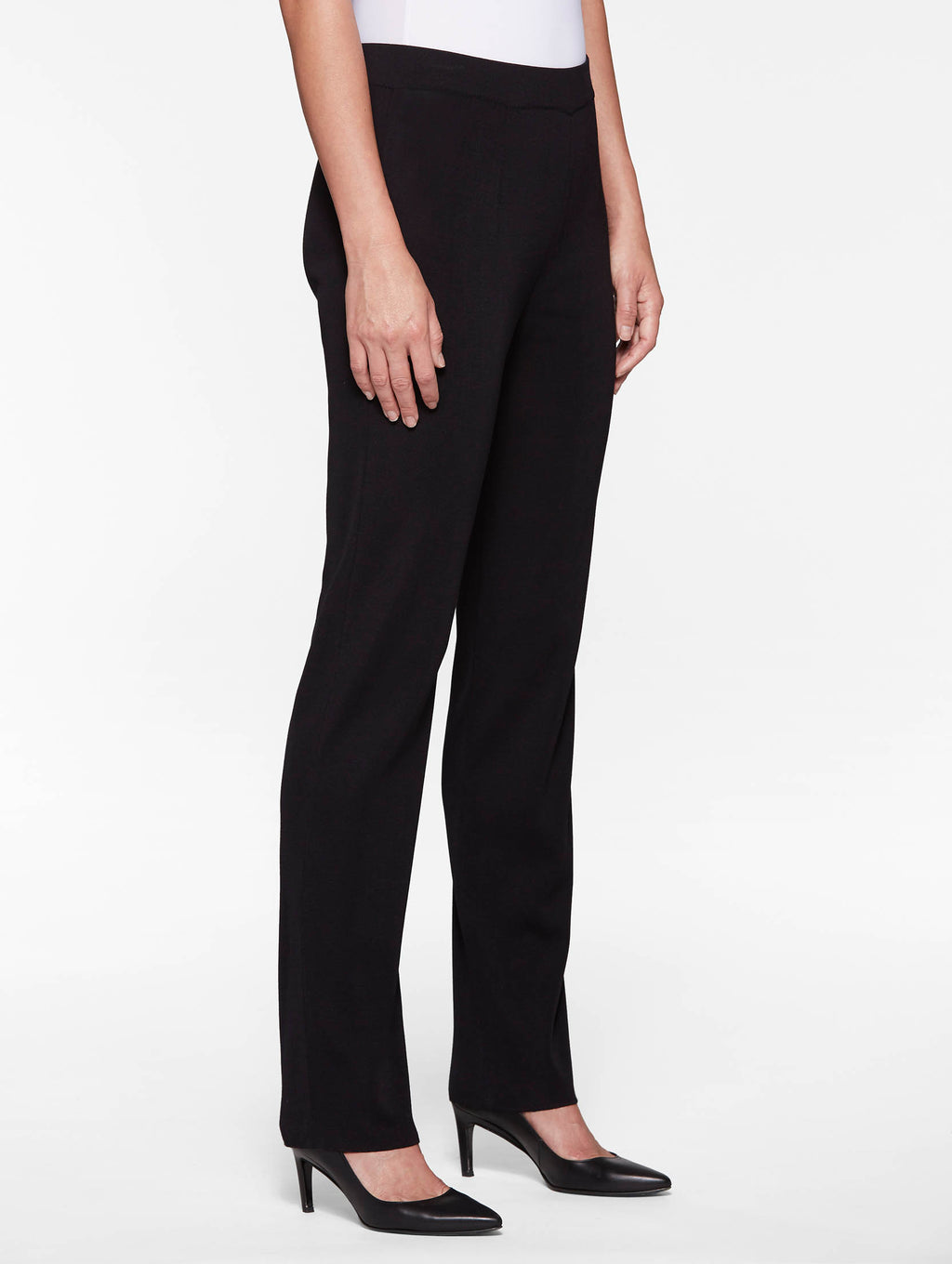 Nancy Straight Leg Mylana Knit Pant, Black - True Fit