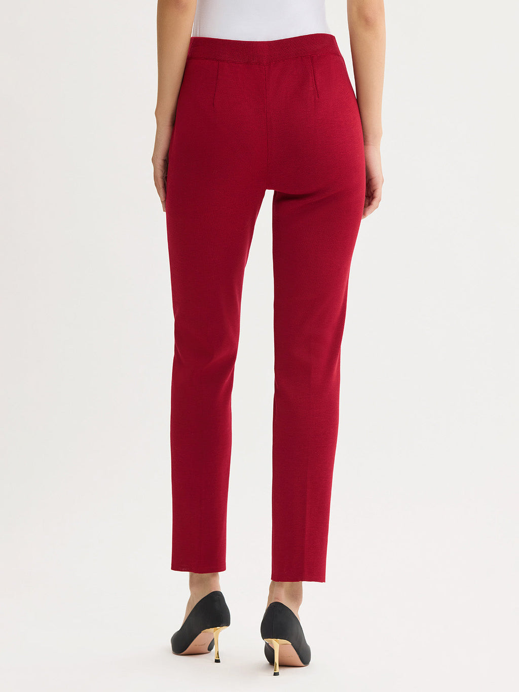 Nancy Slim Leg Mylana Knit Pant, Scarlet