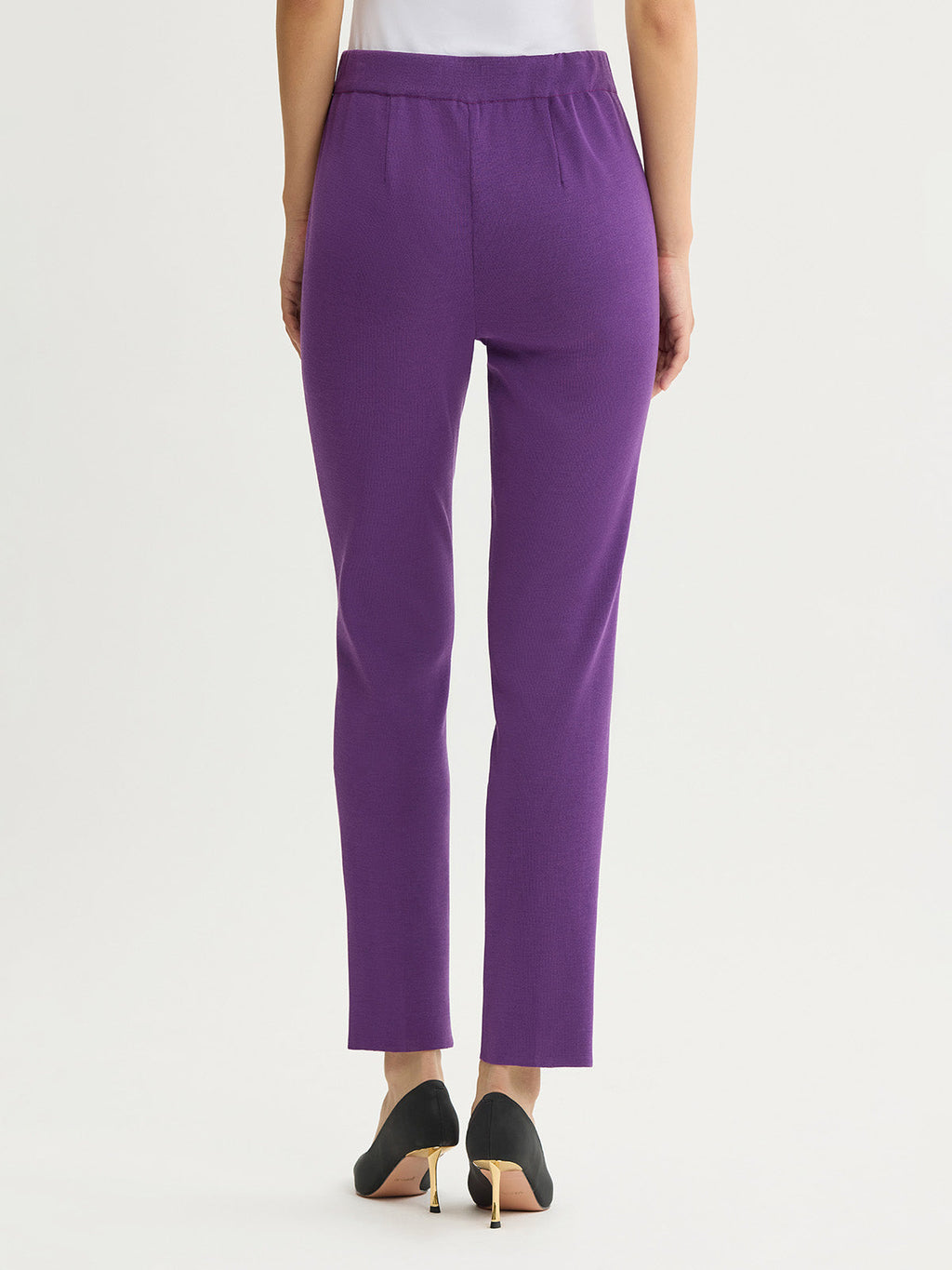 Nancy Slim Leg Mylana Knit Pant, Fresh Purple