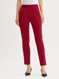Nancy Slim Leg Mylana Knit Pant, Scarlet