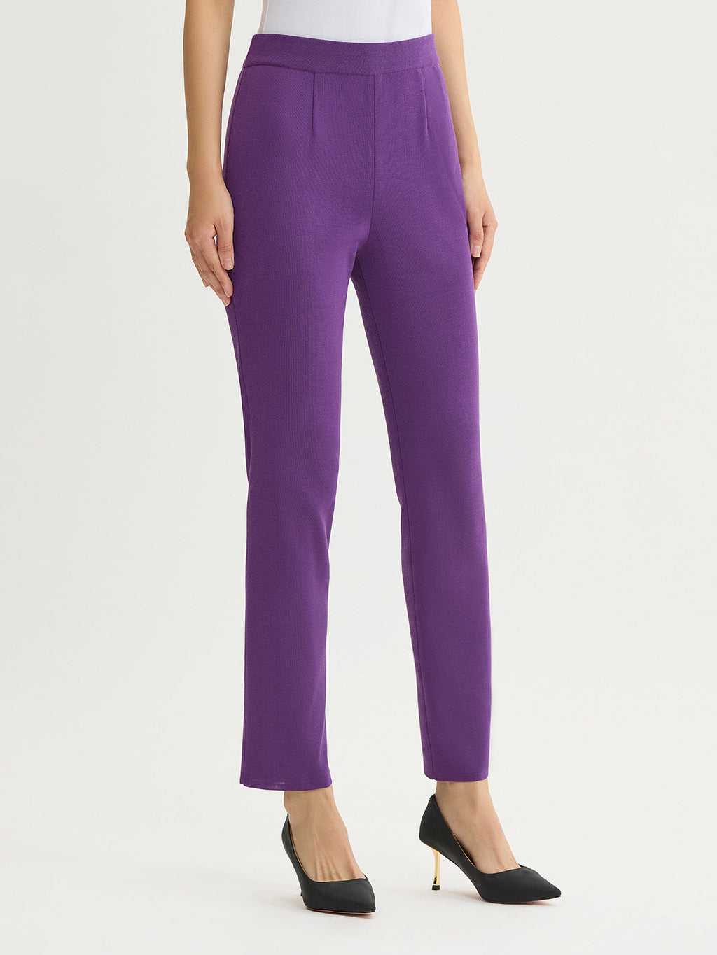 Nancy Slim Leg Mylana Knit Pant, Fresh Purple