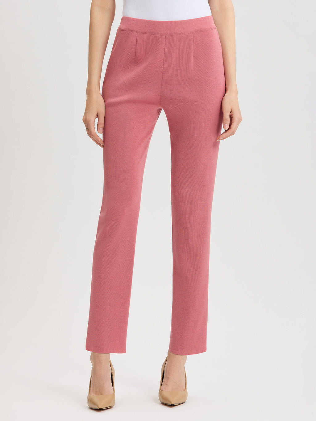 Nancy Slim Leg Mylana Knit Pant, Honey Suckle