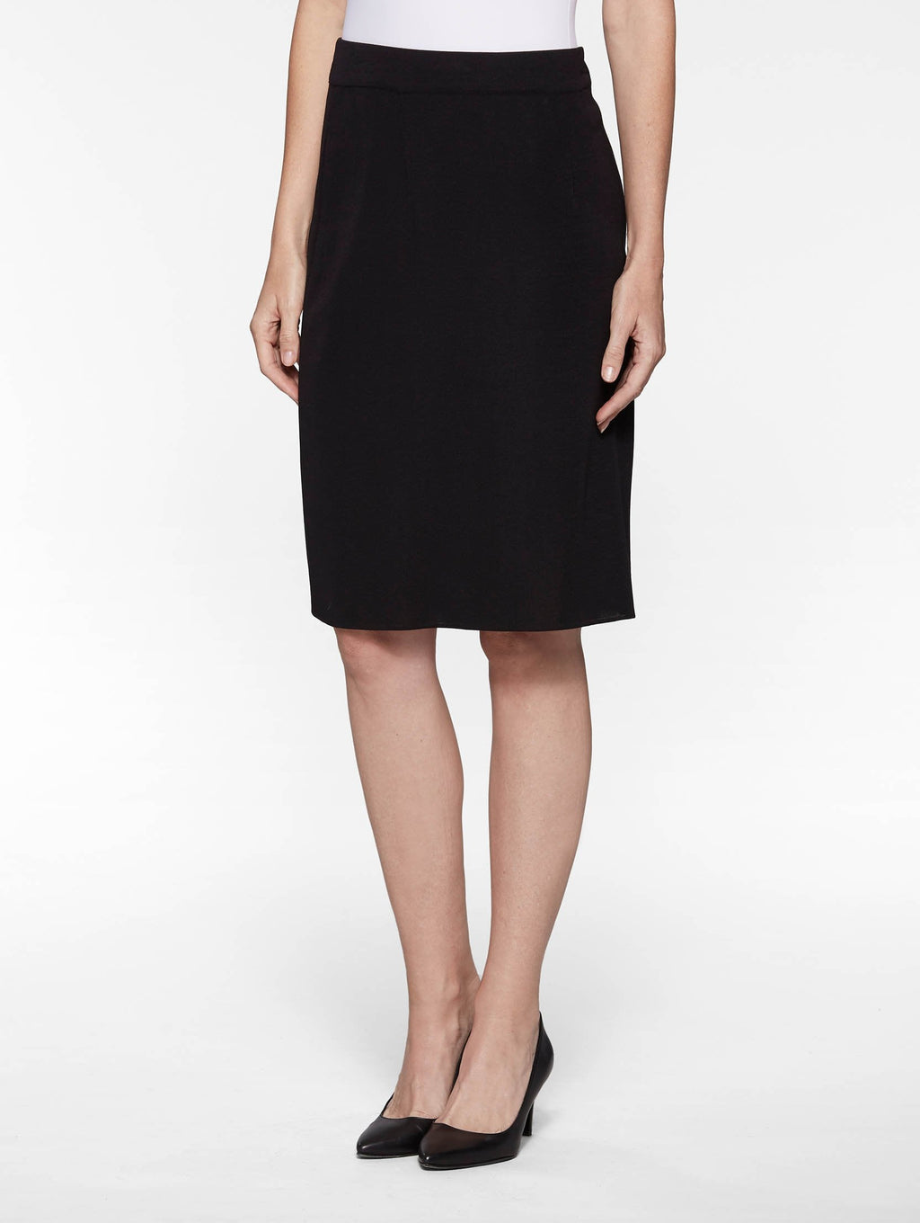 23" Straight Mylana Knit Skirt, Black - True Fit