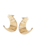 Textured Warm Gold Swoop Earrings