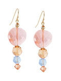 18K Matte Gold Plated Multi-colored Crystal Earrings