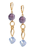 Tanzanite and Light Blue Crystal Earrings