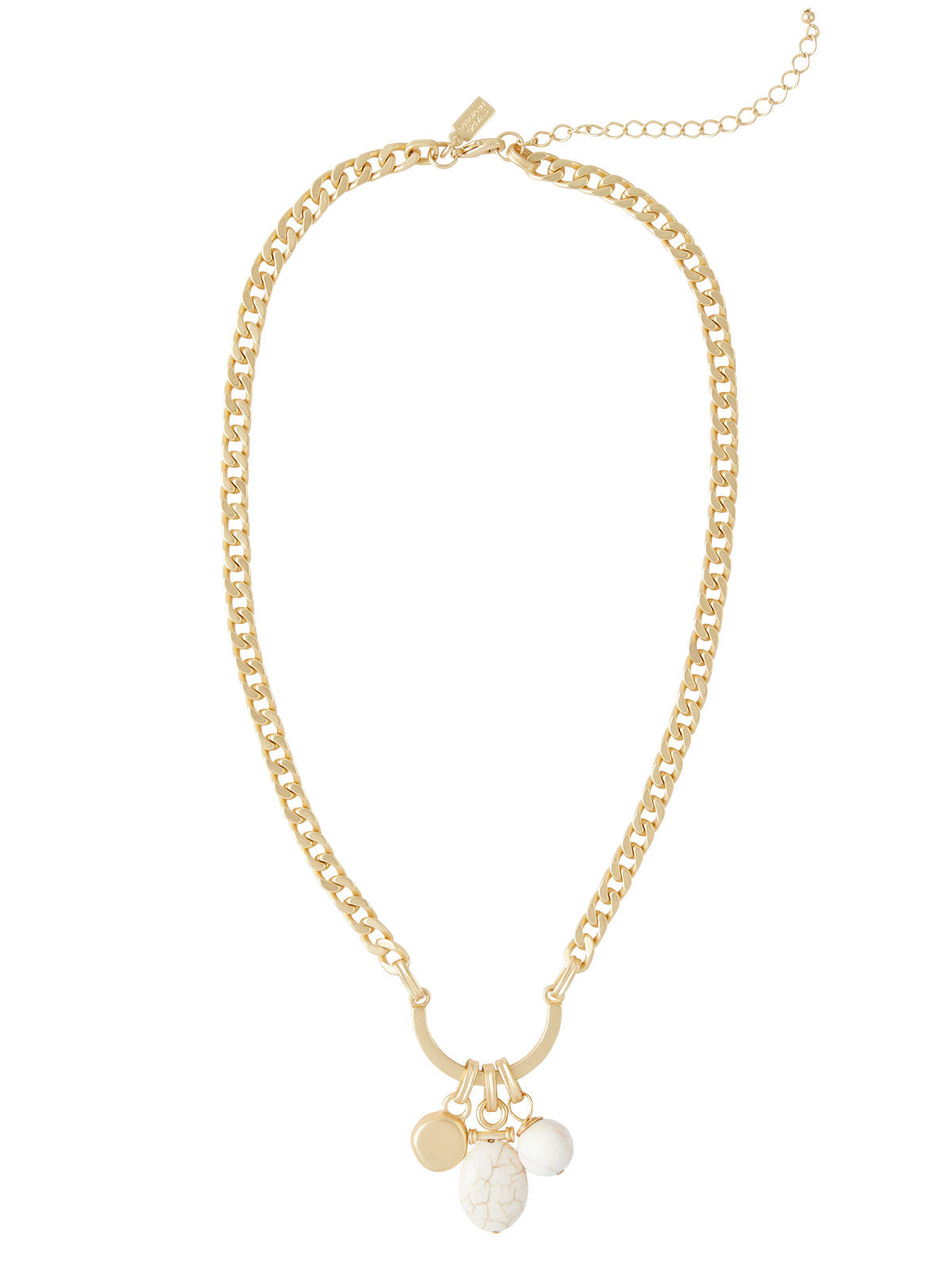 Handmade White Magnesite Pendant Chain Necklace