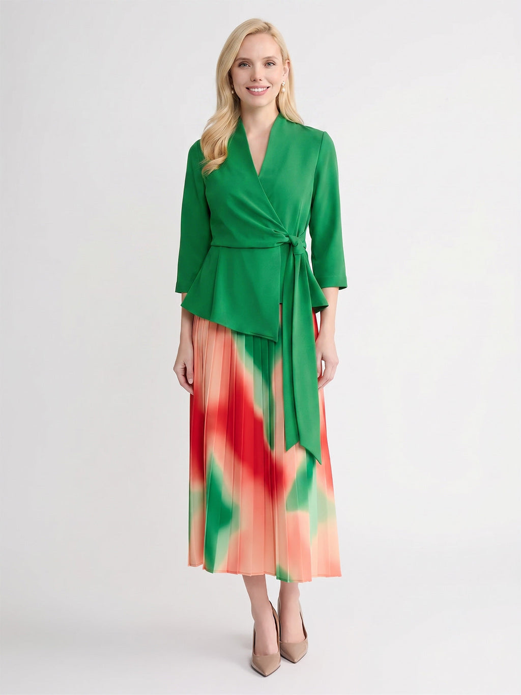 Crepe de Chine Wrap Blouse