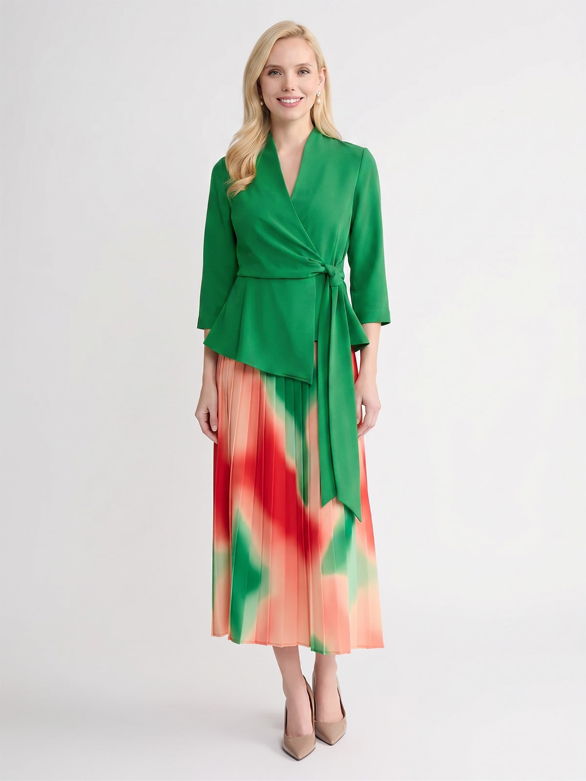 Crepe de Chine Wrap Blouse