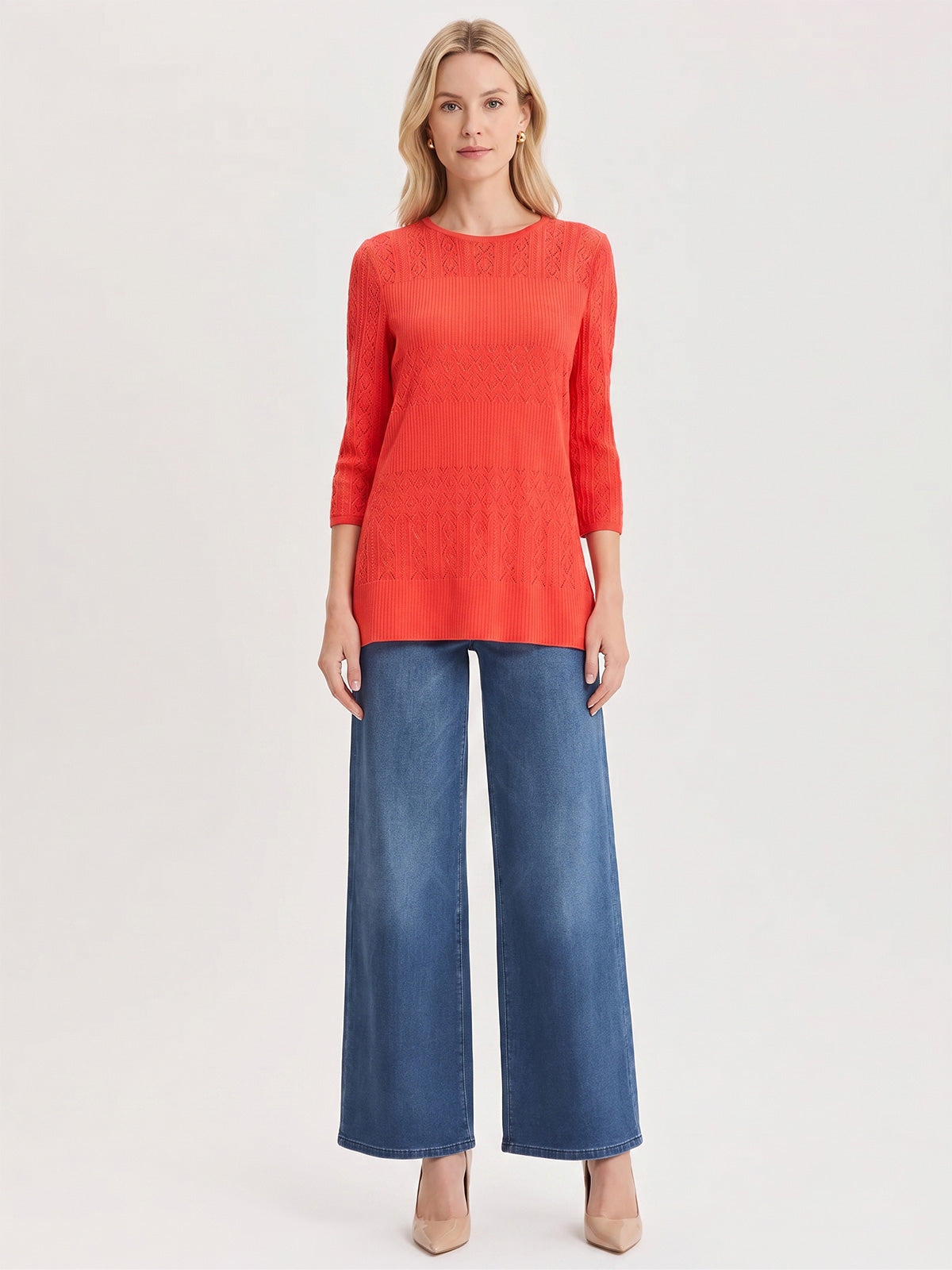 Classic Lined Pointelle Soft Knit Tunic